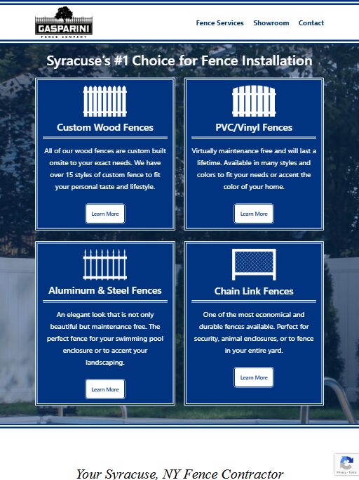 SyracuseFencing.com Web Design Project